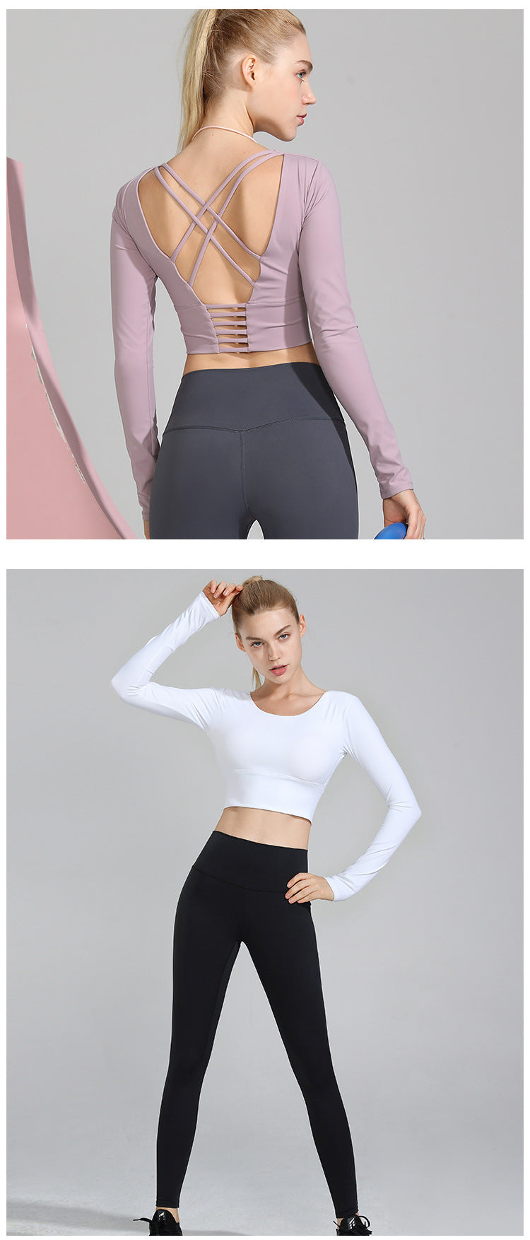 Elegant Patted Longsleeve with Criss Cross Back Thriving sportswear