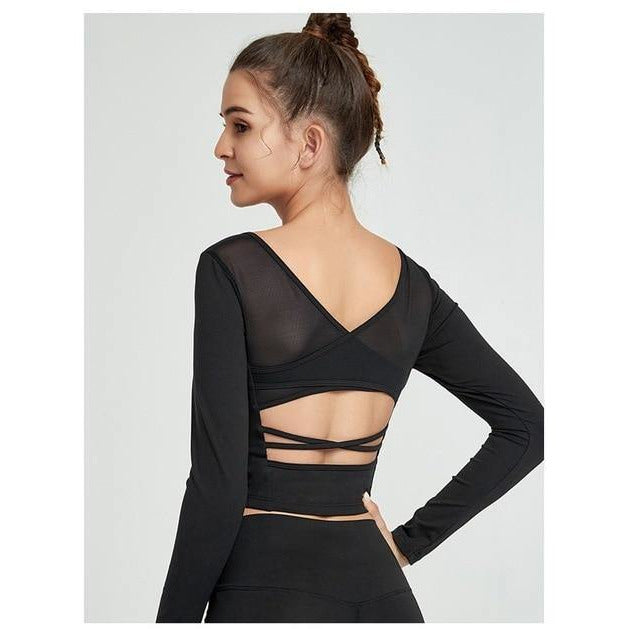 Elegant Patted Longsleeve Top with Back Details - Thriving sportswear