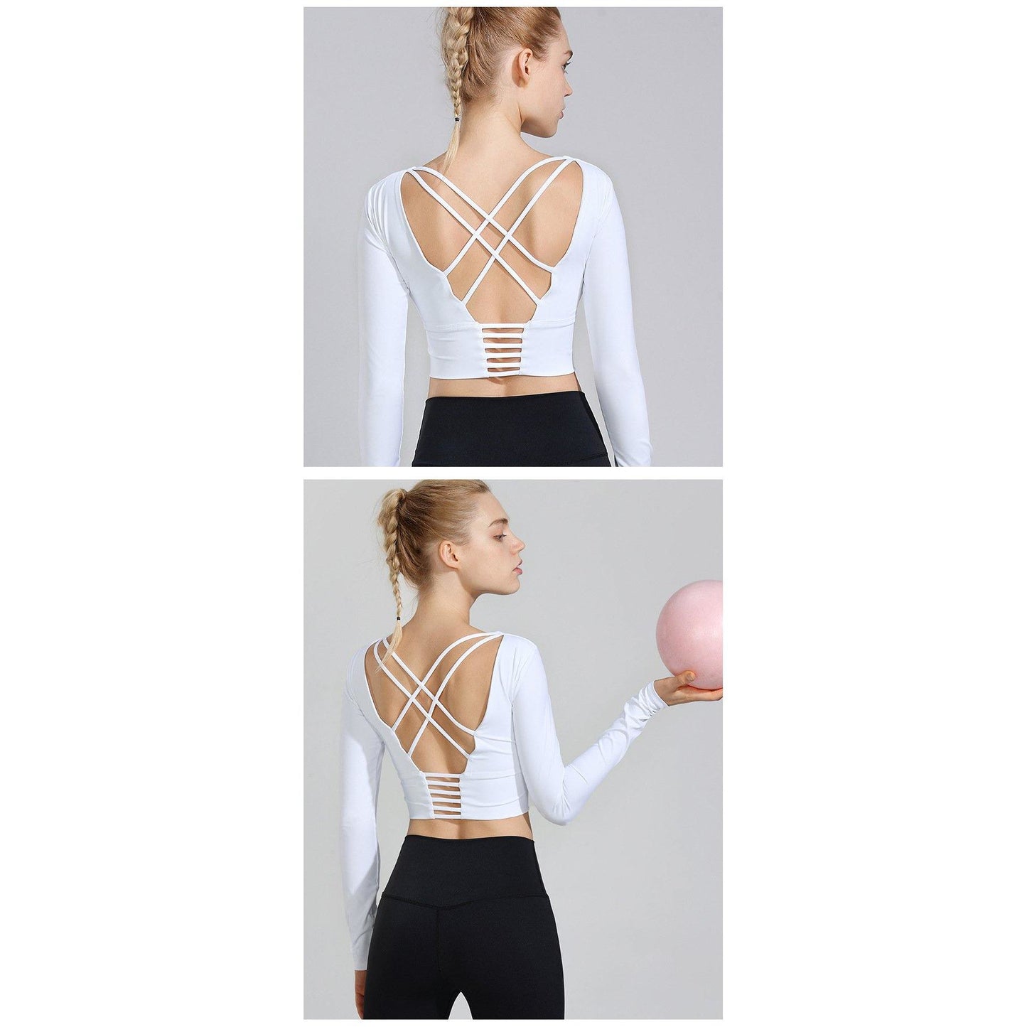 Elegant Patted Longsleeve with Criss Cross Back Thriving sportswear